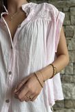 Elsie Pure Cotton Cap Sleeve Blouse Sugar